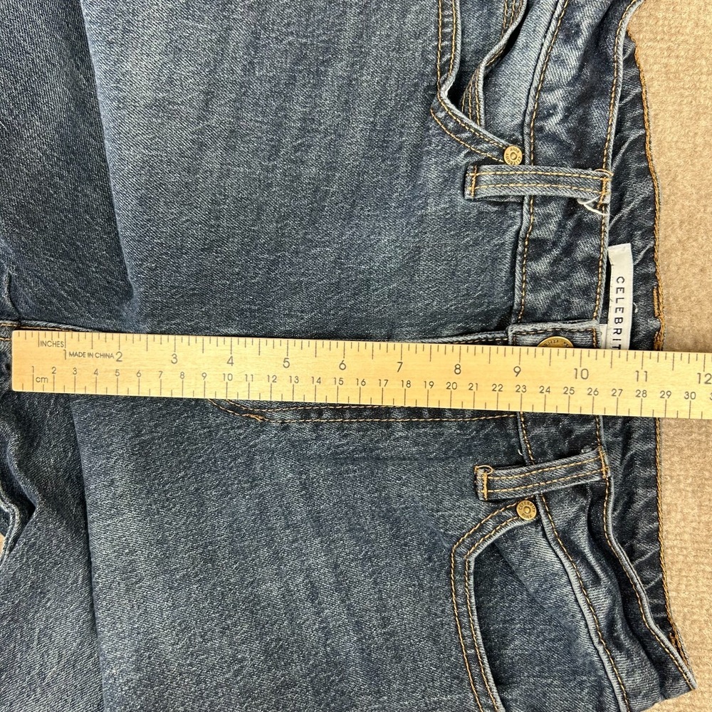 Celebrity Pink Jeans Women 3/26 Blue Denim Faded Stretch Streetwear Straight Leg - Picture 16 of 16